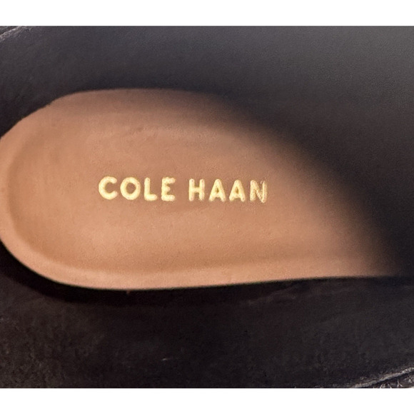 COLE HAAN Naia Black Leather Ankle Boots Womens Size 8.5B Side Zip New $200 G - Picture 11 of 13